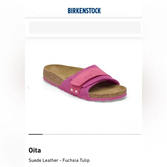 NEW • NWT • BIRKENSTOCK • OITA • SUEDE LEATHER Fuchsia Tulip Sandals • - Picture 1 of 6